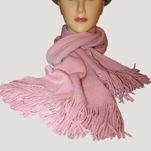 Scarf Echo Designer Soft Light Pink Fringed Winter Acrylic Womens Japan 60 by 9